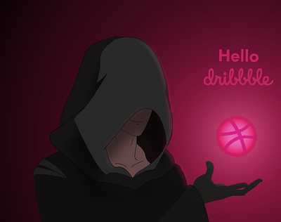 Debut shot dark design glad glow hello dribbble hello dribble illustration shot vector