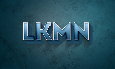 lkmn blue 3d branding texture typogaphy vector