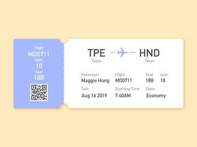 Daily UI 024 Boarding Pass boardingpass dailyui dailyuichallenge design illustration illustrator plane ticket ui user experience user interface user interface design ux vector