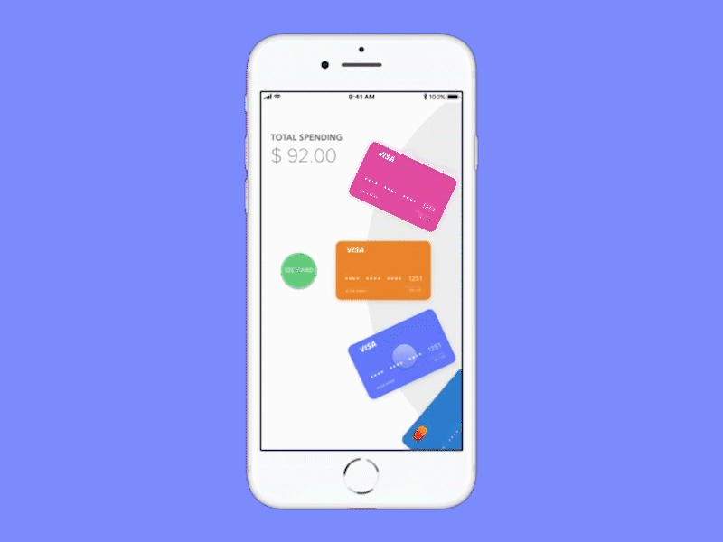 Digital Wallet interactive prototype minimal animation mobile app uidesign