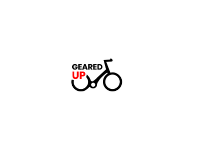 Geared UP bike black brand branding bycicle daily logo challenge design flat graphic graphicdesign icon illustrator logo minimal minimalist minimalist logo red simple
