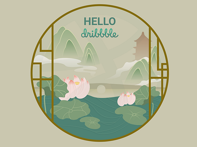 Hello Dribbble debute hangzhou hellodribbble illustration invite thank