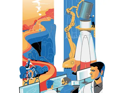 Samara Alphabet bicyclist engenier engineering graphic design illustration river rocket rocket design samara summer vector