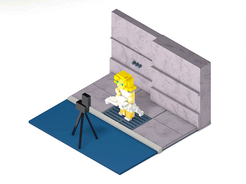 Marilyn Monroe animation cinema 4d illustration isometric