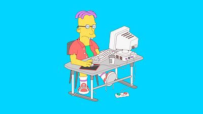 Nerd / Gamer / Geek 2d 2d art 2d artist 2d skill art illustration cartoon character design characters creativity design fiasco funny character illustration programmer simpsons vector vector illustration