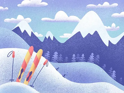 Winter ski resort illustration background child design flatdesign illustration illustration art procreate resort ski sky texture winter