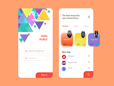 The concept of the store design of computer mice animation branding flat illustration minimal type ui ux vector website