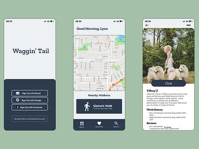 Waggin' Tail Case Study by Santiago Ramirez app design ui ux