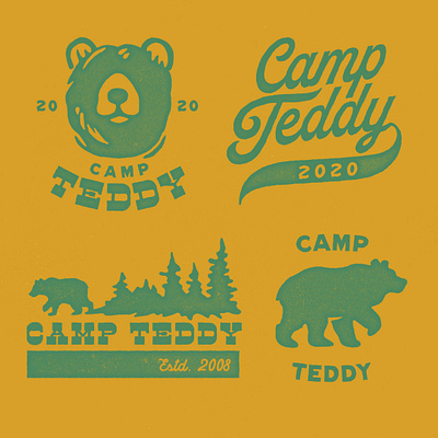 Camp Teddy Frocket Logo bear camp camping design illustraion lettering logo process teddy tshirtdesign