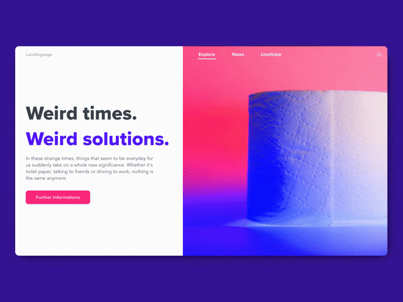 Daily UI #03 - Landing page animation colorful corona graphic design landing page landingpage parallax principle sketch social distance ui userinterface ux