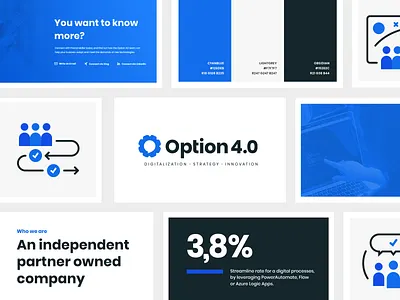 Option 4.0 Branding blue branding corporate branding corporate design corporate identity design icon illustration interface logo typography ui