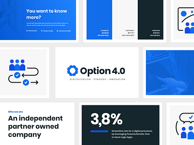 Option 4.0 Branding blue branding corporate branding corporate design corporate identity design icon illustration interface logo typography ui