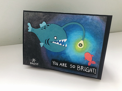 Angler Fish Light Up Greeting Card card card design card svg cricut file cut file design designs greeting card illustration jpeg paper craft papercut png svg svg icons