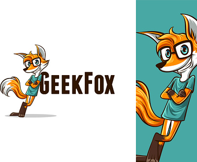 Geek Fox design fox logo geek art icon illustration logo mascot minimal