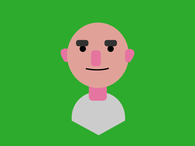 Andre Head Rig - "Oui" adobe aftereffects animated gif animation art dribbble duik duik bassel flat head head rig illustration illustrator minimal rig vector