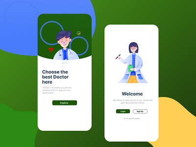 Landing Page OKEDOC App animation app design flat illustration type typography ui ux website