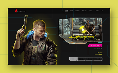 Cyber punk 2077 - web page design 2020 2020 trend 2077 adobexd clean color concept creative creative design cyberpunk design game games gameui hot landing page ui new ui ux uxdesign