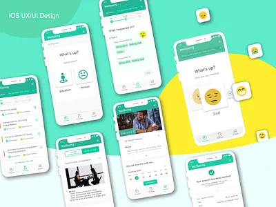 Mental Wellbeing app design ui ux web