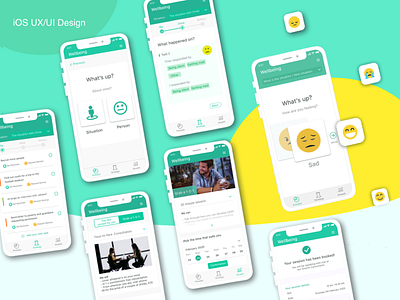 Mental Wellbeing app design ui ux web