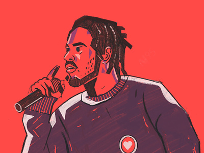 Kendrick Lamar character illustration illustrator kendrick lamar people portrait portrait illustration rap rapper rapping