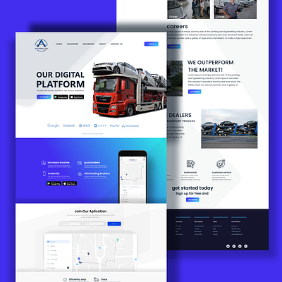 Autosled Digital Transportation branding car maps platform transport transportation truck uidesign webdesign