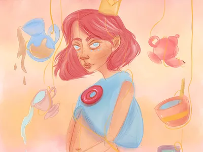 Summer mood abstract bright colorful girl character girl illustration illustraion procreate procreate art summer watercolor watercolors yellow