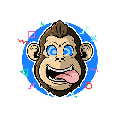 Crezy Monkey character design graphic design illustration illustrator logo mascot mascot character mascot design mascotlogo monkey monkey logo vector