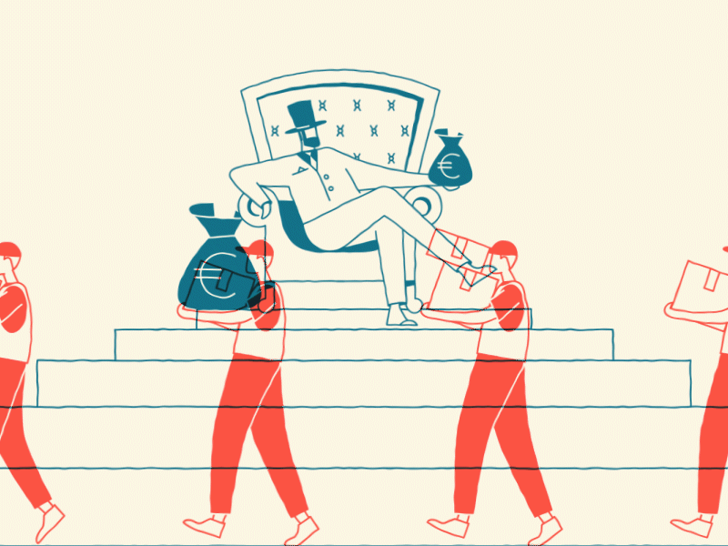 9 to 5 - eCommerce animation character animation character design delivery service ecommerce ecommerce business flat design overprint rich rich man walkcycle worker