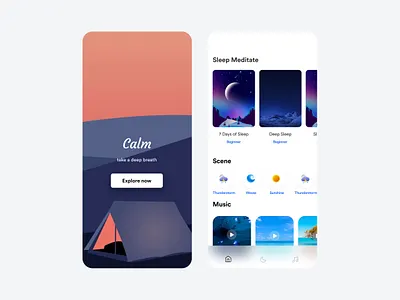 Meditation App agency behance businesswoman calm calmapp design designagency designer dribbble figma meditate meditation mobile productdesign shrutiuiux sleep ui uidesign uiux web