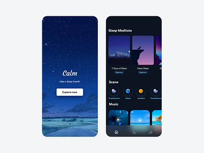 Meditation App agency app behance business businesswoman calm design designagency figma freepik meditate meditation meditation app productdesign shrutiuiux ui uidesign uidesigner uiux