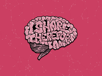 I share, therefore I am brain digitalart illustration vector vectorart