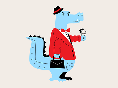 The grumpy asshole alligator animal animation cartoon character colorful crocodile design flat graphic design icon illustration illustrator mascot minimal minimalist shape simple ui vector