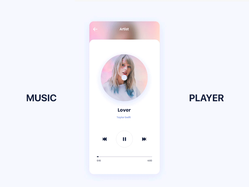 Music Player animated animated gif animation iphonex mobile app design music player ui uiux ux