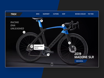 Trek Bikes - Web Design Concept bikes concept design dark mode dark theme design dribbble figma figmadesign hero image marketing mobile product branding product design product page simple trek uidesign uxdesign webdesign website design