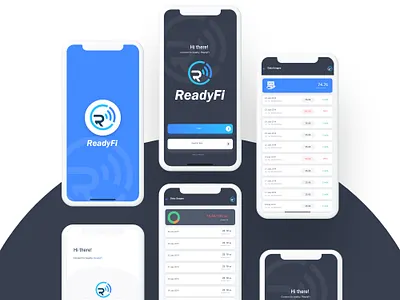Ready fi App design agency app appdesign branding design icon landing page layoutdesign logo ui ux uxui wireframe