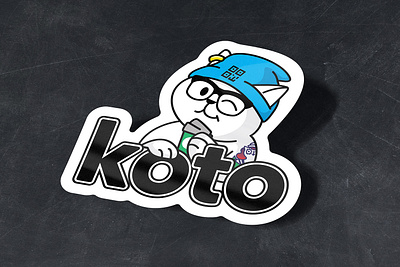 koto stickers bank cat character coffee cup gift hipster illustration koto mascot mascot design pack sticker