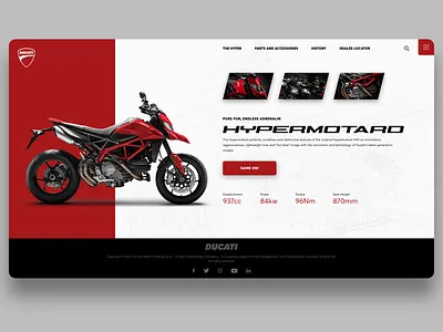 Ducati Hypermotard ducati hypermotard inspiration landingpage ui ux