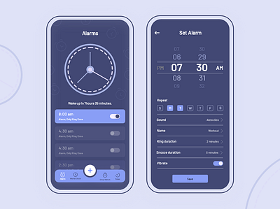 Dark Version adobe xd alramapp android clock creative design dailyui flat ios minimalism thougtful timer uiuxdesign