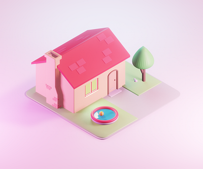 Tiny House 3d blender house low poly