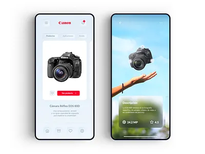 Canon e-commerce Neomorfismo app ar camera camera app canon card digital ecommerce ecommerce app ecommerce design flat grid iphone nikon photograhy reflex shop ui ux virtual reality