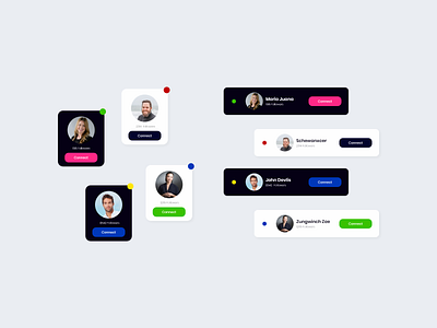 User Profile Cards UI Design active cards clean framework minimal profile ui design ui kit user web