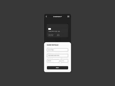 Mobile Checkout app blackandwhite checkout dailyui design material ui mobile mobile app monochrome payment startup twotone ui