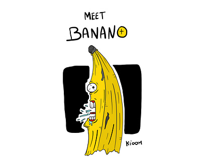 Meet Banano banana cartoon drawing funny procreate yellow