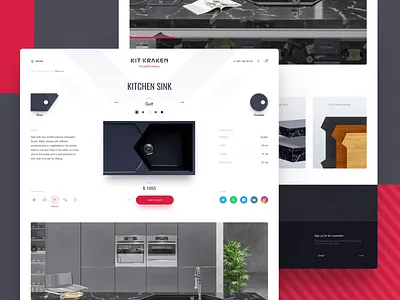 Product card for the store. 3d dashboad design ecommerce furniture gallery interaction kitchen minimal product page shop simple sink slider store ui ux website