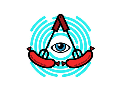 Illuminati cook out art branding design flat icon illustration illustrator logo minimal vector