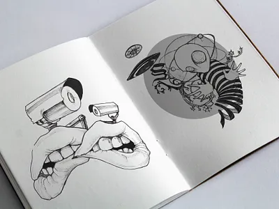 Sketchbook #1 alien artwork cctv design drawing drawingart futurism geometic illustration weird