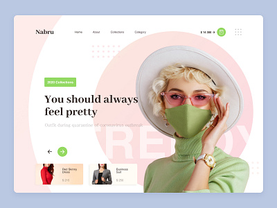 Nabru clean clothing dress ecommerce fashion mask shop store ui ux web design website