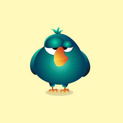 Funny bird animation illustration illustrator vector web