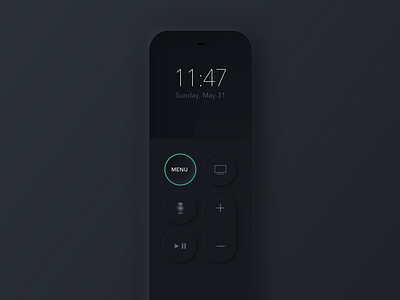 Apple TV Remote Redesign apple apple design apple tv concept design hello dribbble hello dribble neumorph neumorphic neumorphism product design redesign tv ui