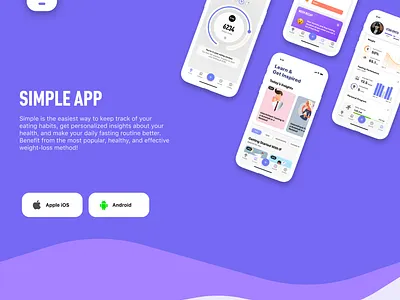 Simple App android fasting fitness health ios lifestyle nutrition ui ux